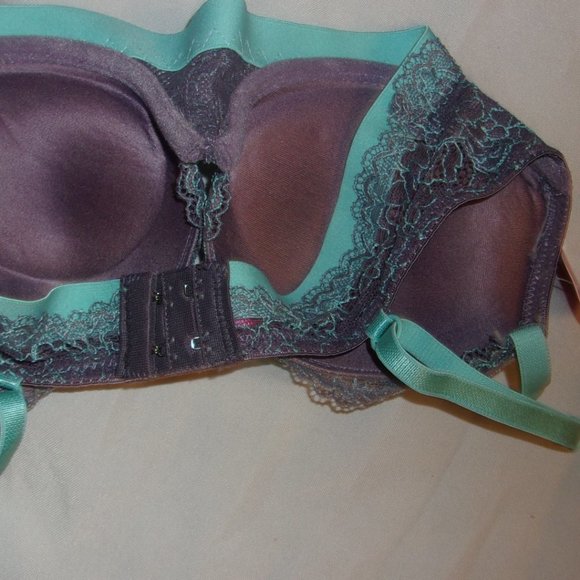 NEW size 32 B 32B womens padded bra push up gray blue thirty two - Picture 2 of 6